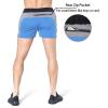 imageBROKIG Mens 5quot Lightweight Gym Bodybuilding Shorts Summer Workout Fitness Short Rear Zip Pocket Blue Large