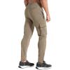 imageBROKIG Mens Cargo Workout Joggers Pants Tapered Gym Athletic Tactical Slim Sweatpants Men with PocketsBlackBeige