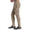imageBROKIG Mens Cargo Workout Joggers Pants Tapered Gym Athletic Tactical Slim Sweatpants Men with PocketsBlackBeige