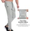 imageBROKIG Mens Gym Jogger Pants Lightweight Tapered Slim Workout Sweatpants Men with Zipper PocketLight Grey