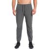 imageBROKIG Mens Tapered Gym Joggers Lightweight Training Cuffed Sweatpants Zipper Pocket Slim Fit Athletic Running PantsDark Grey
