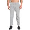 imageBROKIG Mens Tapered Gym Joggers Lightweight Training Cuffed Sweatpants Zipper Pocket Slim Fit Athletic Running PantsLight Grey