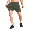 imageBROKIG Mens Ziplock Running Shorts 2 PackElastic Lightweight Workout Shorts for MenStretch Slim Gym Short PocketsBlackgreen