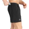 imageBROKIG Mens Ziplock Running Shorts 2 PackElastic Lightweight Workout Shorts for MenStretch Slim Gym Short PocketsBlackgreen
