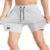 imageBROKIG Mens Ziplock Running Shorts 2 PackElastic Lightweight Workout Shorts for MenStretch Slim Gym Short PocketsBlacklight Gray
