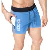 imageBROKIG Mens 5quot Lightweight Gym Bodybuilding Shorts Summer Workout Fitness Short Rear Zip Pocket Blue XLarge