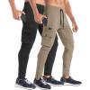 imageBROKIG Mens Cargo Workout Joggers Pants Tapered Gym Athletic Tactical Slim Sweatpants Men with PocketsBlackBeige