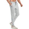imageBROKIG Mens Gym Jogger Pants Lightweight Tapered Slim Workout Sweatpants Men with Zipper PocketLight Grey
