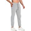 imageBROKIG Mens Tapered Gym Joggers Lightweight Training Cuffed Sweatpants Zipper Pocket Slim Fit Athletic Running PantsLight Grey