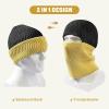 imageBROKIG 2 in 1 Balaclava Ski Mask Beanie Black Ski Face Mask Winter Warm Skull Cap Beanie Hats for Men Women HeadwearBlacklight Yellow