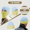 imageBROKIG 2 in 1 Balaclava Ski Mask Beanie Black Ski Face Mask Winter Warm Skull Cap Beanie Hats for Men Women HeadwearLight Bluelight Green