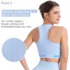 imageBROKIG 4Able Lift Contour Sports Bra for Women Wirefree Seamless Padded Medium Support Workout Gym Racerback Yoga BrasLight Blue