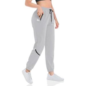 imageBROKIG Womens Lightweight Joggers PantsCasual Gym Running Workout Sweatpants with PocketsLight Gray