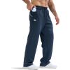 imageBROKIG Mens Wide Leg Sweatpants Zip PocketsLoose Fit Tall Athletic Open Bottom Workout Sweat Pants Lounge Pants for MenXLargeNavy Blue