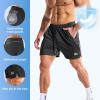 image:imageBROKIG Mens LightArmor Gym Shorts with PocketFitted Quick Dry 5 Inch Inseam Athletic Shorts for Workout ExerciseBlack
