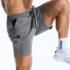 image:imageBROKIG Zero Armor Mens Gym Shorts 7 Inseam Slim Fit AntiChafing Cotton Workout Shorts with Zipper PocketDark Grey