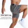 image:imageBROKIG Zero Armor Mens Gym Shorts 7 Inseam Slim Fit AntiChafing Cotton Workout Shorts with Zipper PocketDark Grey