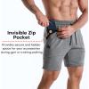 image:imageBROKIG Zero Armor Mens Gym Shorts 7 Inseam Slim Fit AntiChafing Cotton Workout Shorts with Zipper PocketDark Grey