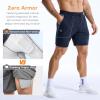 image:imageBROKIG Zero Armor Mens Gym Shorts 7 Inseam Slim Fit AntiChafing Cotton Workout Shorts with Zipper PocketNavy