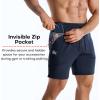 image:imageBROKIG Zero Armor Mens Gym Shorts 7 Inseam Slim Fit AntiChafing Cotton Workout Shorts with Zipper PocketNavy