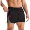 image:imageBROKIG Mens LightArmor Training Gym Shorts with Zip Pocket3 Quick Dry Cooling Summer Running Shorts for Beach WorkoutBlack