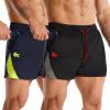 image:imageBROKIG Mens LightArmor Training Gym Shorts with Zip Pocket3 Quick Dry Cooling Summer Running Shorts for Beach WorkoutBlackBlackNavy