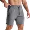 image:imageBROKIG Zero Armor Mens Gym Shorts 7 Inseam Slim Fit AntiChafing Cotton Workout Shorts with Zipper PocketDark Grey