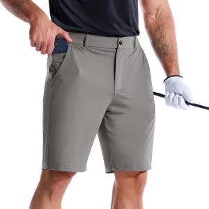 image:imageBROKIG Mens AdiArmor Golf Shorts 9 Stretch Lightweight Casual Dress Shorts for Men with 5 Pockets Quick DryDark Gray
