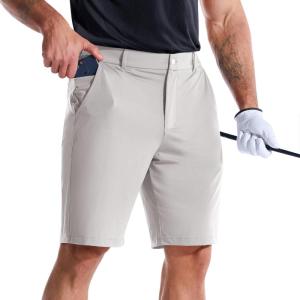 image:imageBROKIG Mens AdiArmor Golf Shorts 9 Stretch Lightweight Casual Dress Shorts for Men with 5 Pockets Quick DryLight Gray