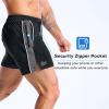 image:imageBROKIG Mens DriArmor Workout Athletic Shorts 5 inch Lightweight Stretch Gym Short with Mesh Zip PocketsBlack