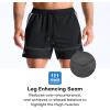 image:imageBROKIG Mens DriArmor Workout Athletic Shorts 5 inch Lightweight Stretch Gym Short with Mesh Zip PocketsBlack