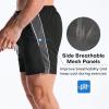 image:imageBROKIG Mens DriArmor Workout Athletic Shorts 5 inch Lightweight Stretch Gym Short with Mesh Zip PocketsBlack