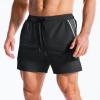 image:imageBROKIG Mens DriArmor Workout Athletic Shorts 5 inch Lightweight Stretch Gym Short with Mesh Zip PocketsBlackDark Grey