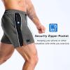 image:imageBROKIG Mens DriArmor Workout Athletic Shorts 5 inch Lightweight Stretch Gym Short with Mesh Zip PocketsDark Grey