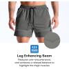 image:imageBROKIG Mens DriArmor Workout Athletic Shorts 5 inch Lightweight Stretch Gym Short with Mesh Zip PocketsDark Grey