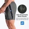 image:imageBROKIG Mens DriArmor Workout Athletic Shorts 5 inch Lightweight Stretch Gym Short with Mesh Zip PocketsDark Grey