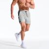 image:imageBROKIG Mens DriArmor Workout Athletic Shorts 5 inch Lightweight Stretch Gym Short with Mesh Zip PocketsLight Grey