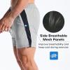 image:imageBROKIG Mens DriArmor Workout Athletic Shorts 5 inch Lightweight Stretch Gym Short with Mesh Zip PocketsLight Grey