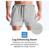 image:imageBROKIG Mens DriArmor Workout Athletic Shorts 5 inch Lightweight Stretch Gym Short with Mesh Zip PocketsLight Grey