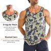 image:imageBROKIG Mens Irregular Gym Tank Tops 3 Pack Lightweight Quick Dry Running Sleeveless Shirts Bodybuilding TeeCamouflage Yellow