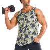 image:imageBROKIG Mens Irregular Gym Tank Tops 3 Pack Lightweight Quick Dry Running Sleeveless Shirts Bodybuilding TeeCamouflage Yellow