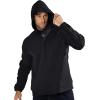 image:imageBROKIG Mens Armzip Casual Hoodie PulloverWaffle Knit Long Sleeve Warm Jacquard Loose Lounge Hooded SweatshirtsBlack