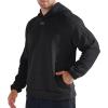 image:imageBROKIG Mens Armzip Casual Hoodie PulloverWaffle Knit Long Sleeve Warm Jacquard Loose Lounge Hooded SweatshirtsBlackgray