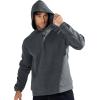 image:imageBROKIG Mens Armzip Casual Hoodie PulloverWaffle Knit Long Sleeve Warm Jacquard Loose Lounge Hooded SweatshirtsDrizzle Gray