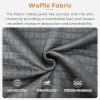 image:imageBROKIG Mens Armzip Casual Hoodie PulloverWaffle Knit Long Sleeve Warm Jacquard Loose Lounge Hooded SweatshirtsDrizzle Gray