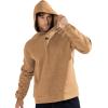 image:imageBROKIG Mens Armzip Casual Hoodie PulloverWaffle Knit Long Sleeve Warm Jacquard Loose Lounge Hooded SweatshirtsYellow