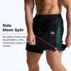 image:imageBROKIG Mens LightArmor Workout Shorts with Zip Pockets Quick Dry Breathable Tennis Running Short for Gym AthleticBlackDark Grey
