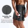 image:imageBROKIG Mens LightArmor Workout Shorts with Zip Pockets Quick Dry Breathable Tennis Running Short for Gym AthleticDark Grey
