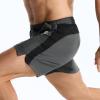 image:imageBROKIG Mens LightArmor Workout Shorts with Zip Pockets Quick Dry Breathable Tennis Running Short for Gym AthleticDark Grey