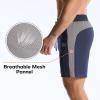image:imageBROKIG Mens LightArmor Workout Shorts with Zip Pockets Quick Dry Breathable Tennis Running Short for Gym AthleticNavy Blue